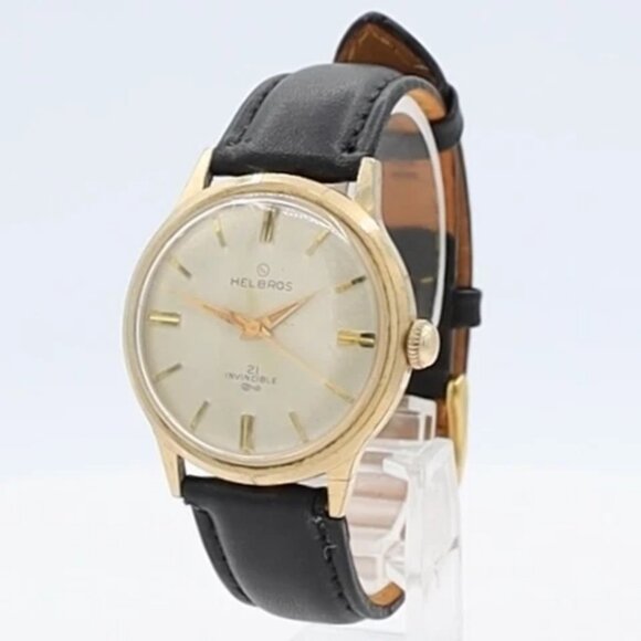 Vintage Helbros Invincible 21J Men's Mechanical Wristwatch GermanyGold Tone
